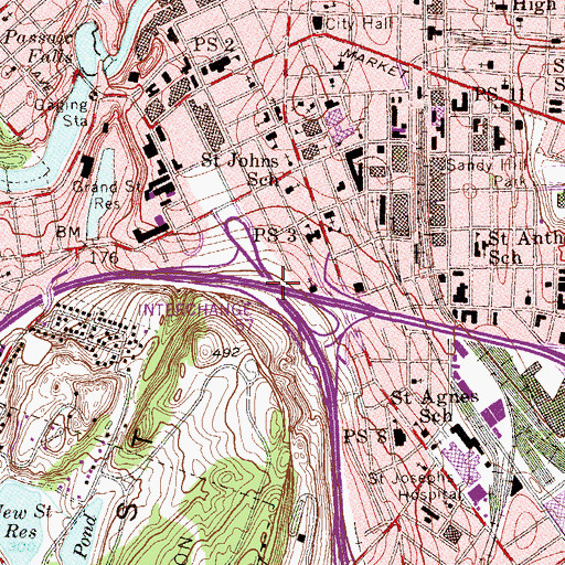 Topographic Map of Interchange 57, NJ