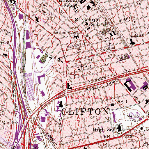 Topographic Map of Interchange 58, NJ