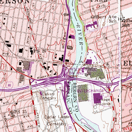 Topographic Map of Interchange 60, NJ