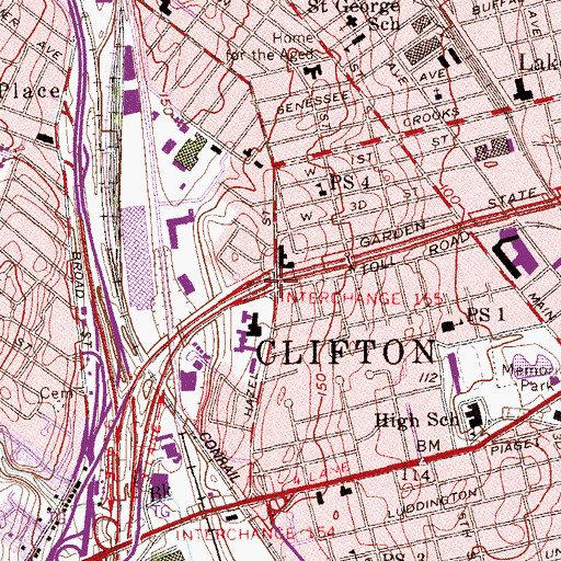 Topographic Map of Interchange 155, NJ