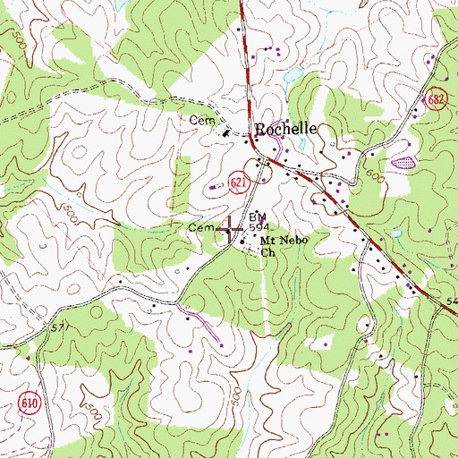 Topographic Map of Rochelle Christian Church, VA