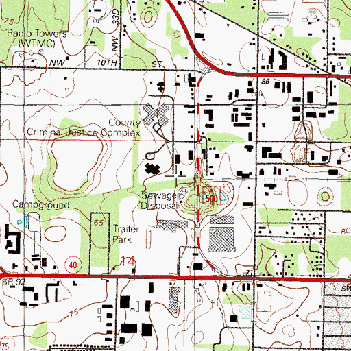 Topographic Map of Marion County Sheriff's Office Radio Tower, FL