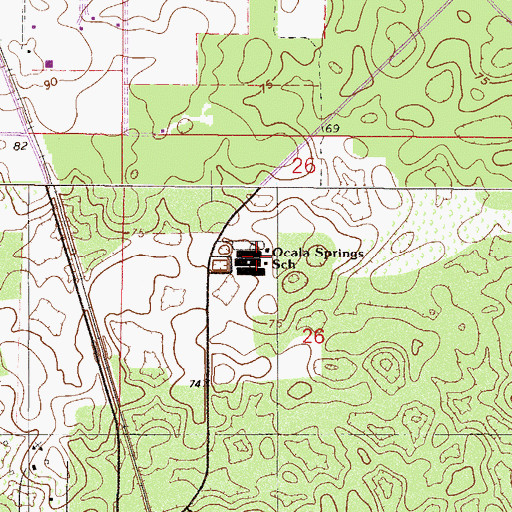 Topographic Map of Ocala Springs Elementary School, FL
