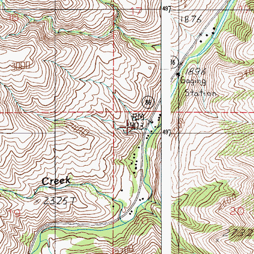 Topographic Map of Pine Creek, OR