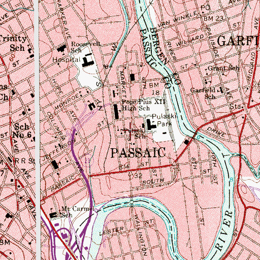 Topographic Map of Saint Michael's School (historical), NJ