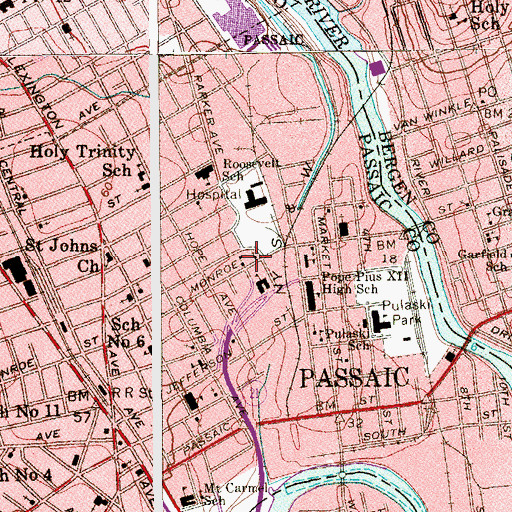 Topographic Map of Saint Josephs School, NJ