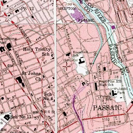 Topographic Map of Saint Nicholas Ukrainian Church, NJ