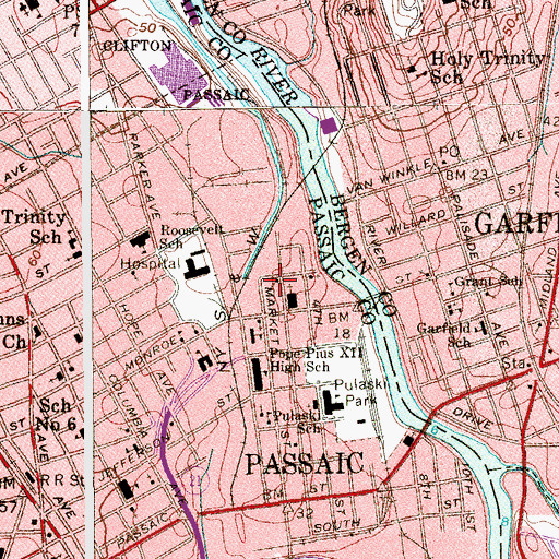Topographic Map of Saint Stephen's School, NJ