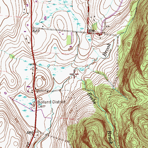 Topographic Map of Beebe Brook, CT