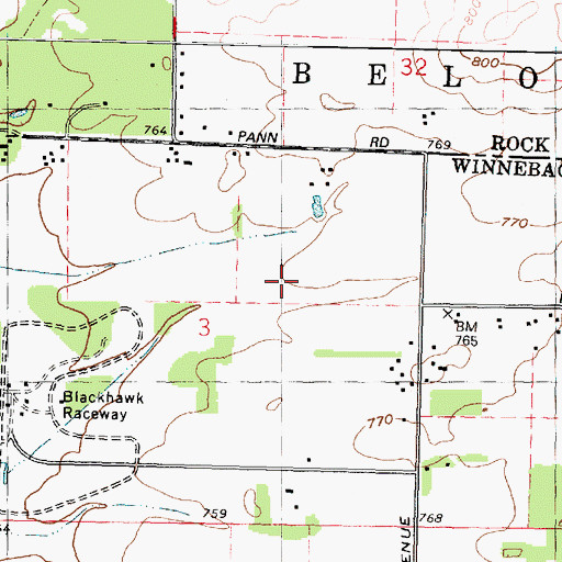 Topographic Map of Rockton Bog Nature Preserve, IL
