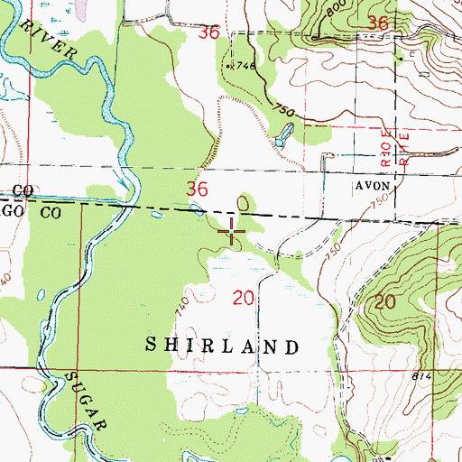 Topographic Map of Sugar River Alder Nature Preserve, IL