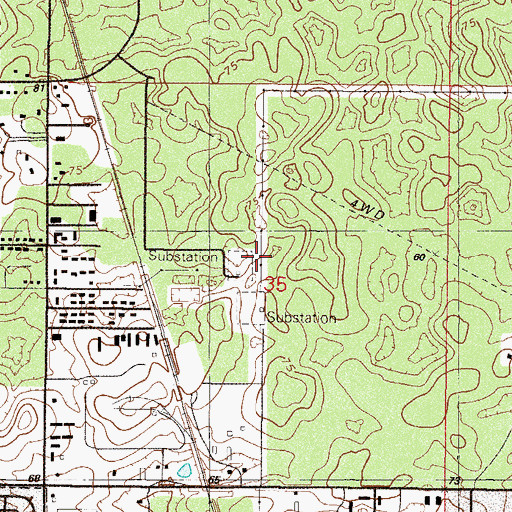 Topographic Map of Gerald Eagle Electric Substation, FL