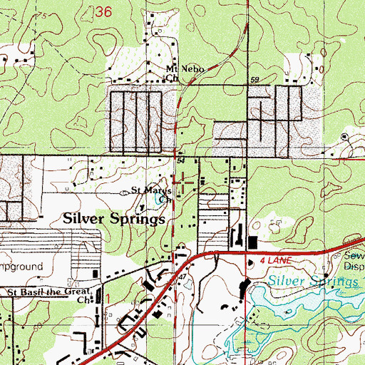 Topographic Map of Saint Mary's Baptist Church, FL