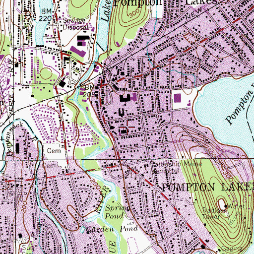 Topographic Map of Saint Mary's Church, NJ