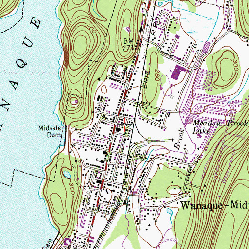 Topographic Map of Midvale United Methodist Church, NJ
