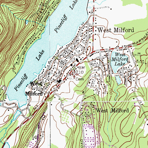 Topographic Map of West Milford Presbyterian Church, NJ