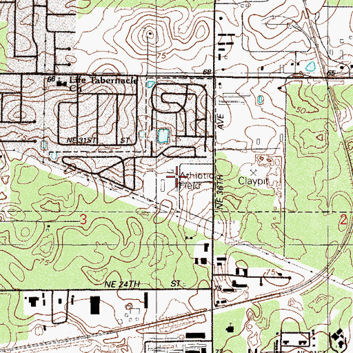 Topographic Map of Booster Stadium, FL