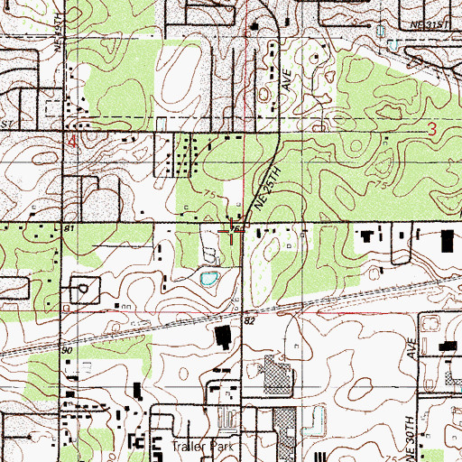 Topographic Map of Ocala Fire and Rescue Station 5, FL