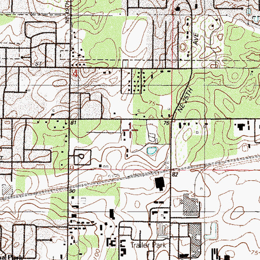 Topographic Map of First Free Will Baptist Church, FL