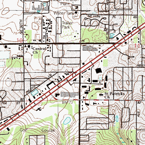 Topographic Map of Saint Matthew's Lutheran Church, FL