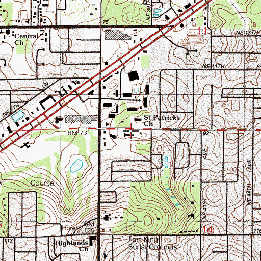 Topographic Map of First Church of the Nazarene, FL