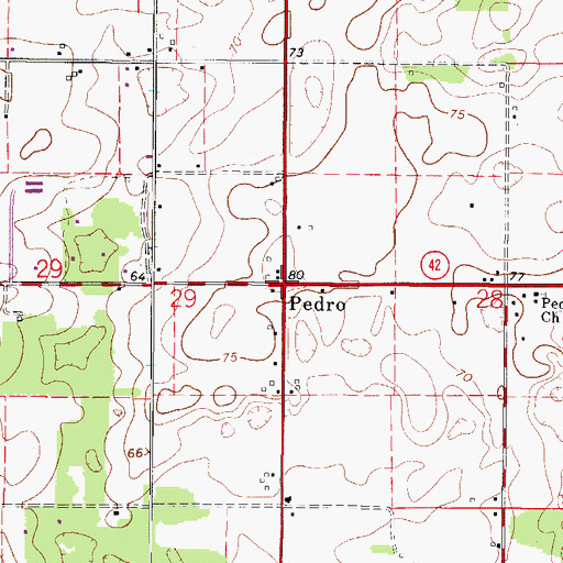 Topographic Map of Marion County Fire Rescue Station 23 Pedro, FL