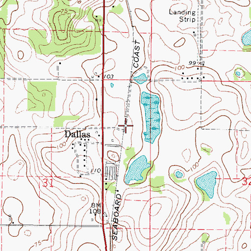 Topographic Map of Sumter Electric Cooperative Substation-Dallas, FL