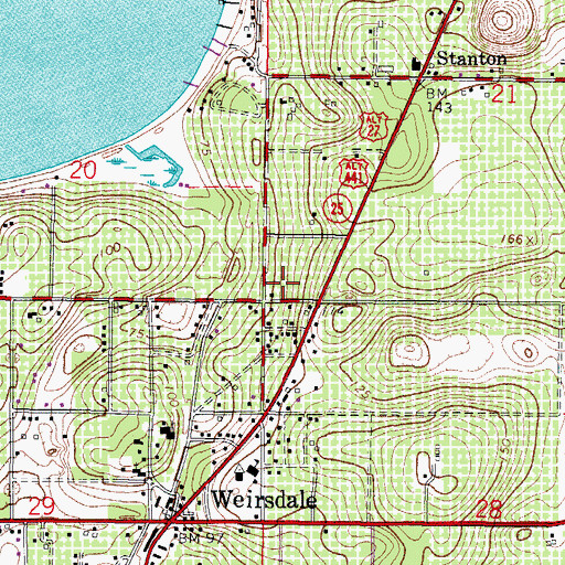 Topographic Map of Stanton First Baptist Church, FL