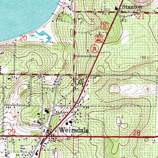 Topographic Map of Saint John AME Church, FL