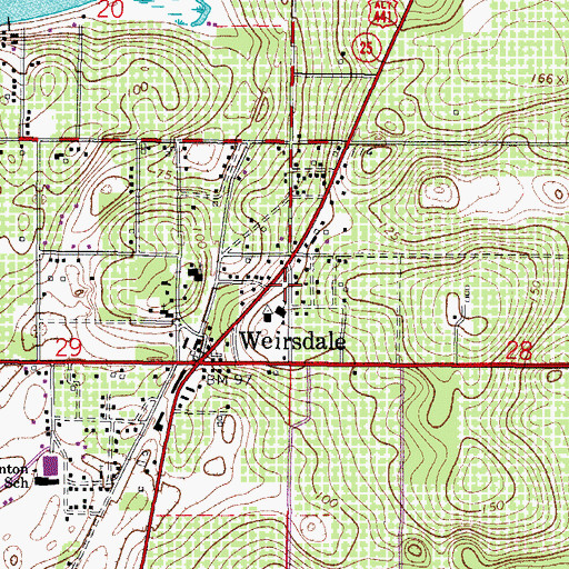Topographic Map of Marion County Fire Rescue Station 27 Weirsdale, FL