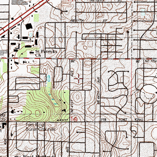 Topographic Map of Ocala Seventh Day Adventist Church, FL