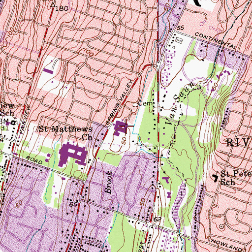 Topographic Map of East Brook Middle School, NJ