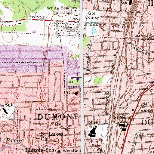 Topographic Map of Charles A Selzer Elementary School, NJ