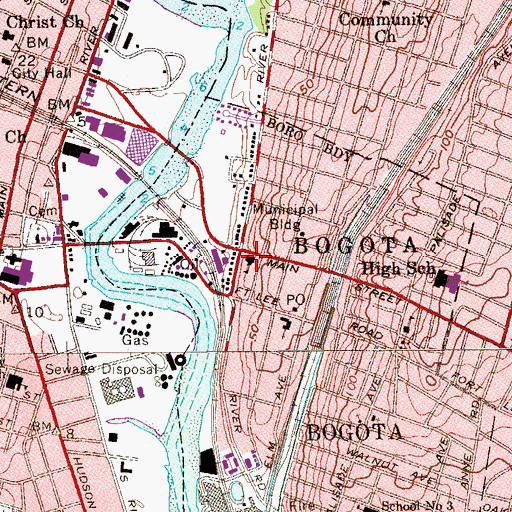 Topographic Map of Lillian M Steen Elementary School, NJ
