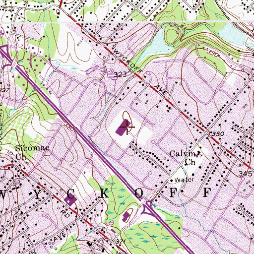 Topographic Map of Dwight D Eisenhower Middle School, NJ