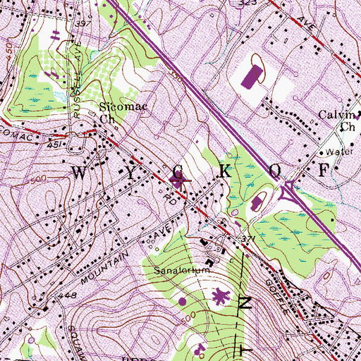 Topographic Map of Sicomac Elementary School, NJ