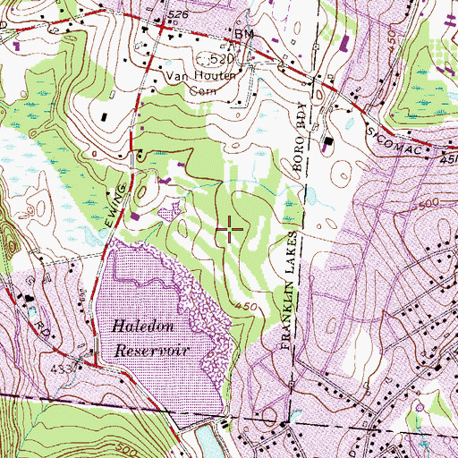 Topographic Map of High Mountain Golf Course, NJ
