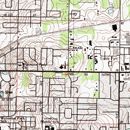 Topographic Map of First Assembly of God Church, FL