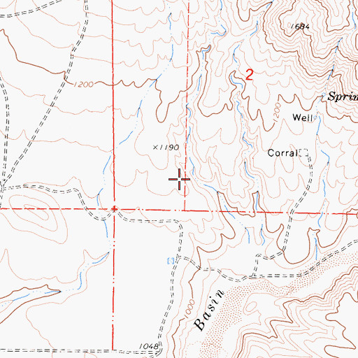Topographic Map of Kern County, CA