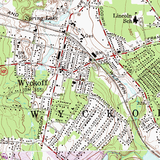 Topographic Map of George Washington Elementary School, NJ