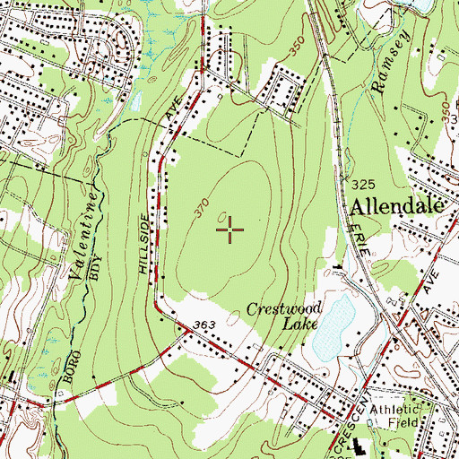 Topographic Map of Northern Highlands Regional High School, NJ