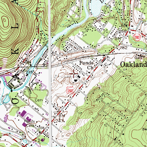 Topographic Map of Valley Middle School, NJ