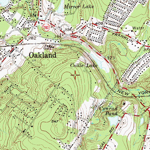 Topographic Map of Indian Hills High School, NJ