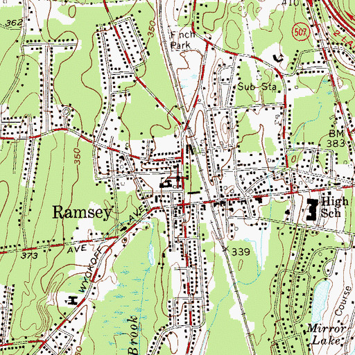 Topographic Map of John Y Dater Elementary School, NJ