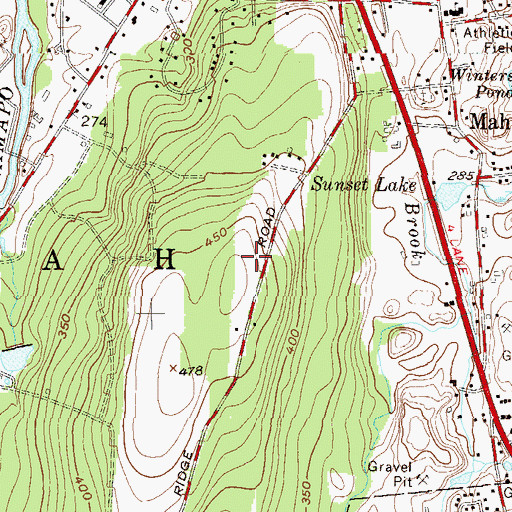 Topographic Map of Ramapo Ridge Middle School, NJ