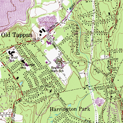 Topographic Map of Northern Valley Regional Old Tappan High School, NJ