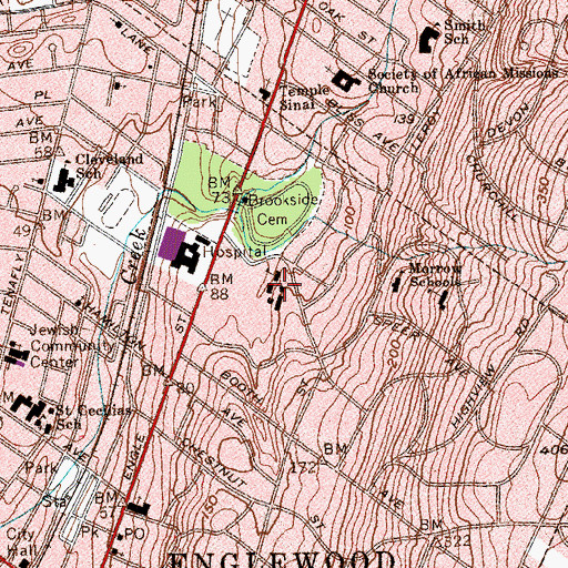 Topographic Map of Donald A Quarles Elementary School, NJ