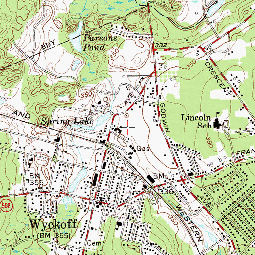 Topographic Map of Saint Elizabeth School, NJ