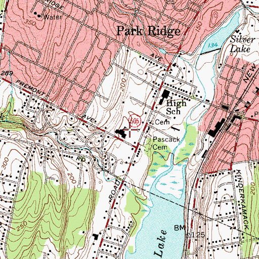 Topographic Map of Our Lady of Mercy School, NJ