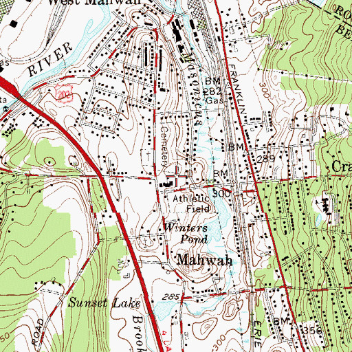 Topographic Map of Commodore Perry School, NJ